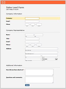Sales Lead Form